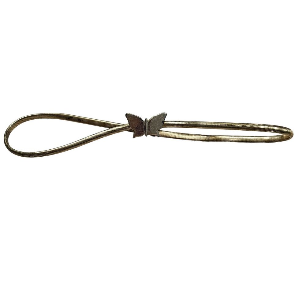 Vintage Cassini Gold-Tone Butterfly Elastic Necklace For Women Fairycore Cottage